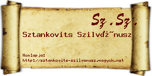 Sztankovits Szilvánusz névjegykártya
